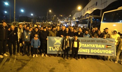 Galata Köprüsündeki Filistin buluşması için Kütahyadan 600 kişi yola çıktı