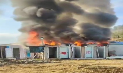 Kahramanmaraşta konteyner yangını