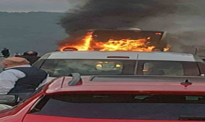 Muğlada otobüs yangını