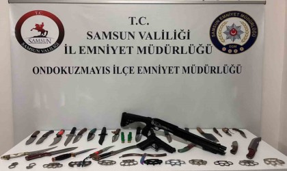 Samsunda ruhsatsız silah ele geçirildi