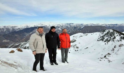 Vali Baruş Süleymaniye Kayak Merkezinin yapılacağı alanda incelemelerde bulundu