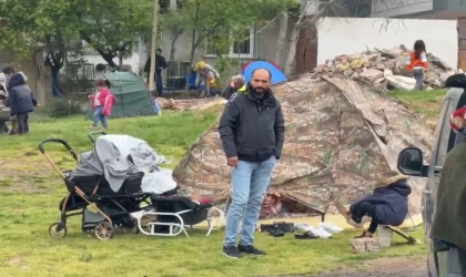 Arnavutköy’de vatandaşlar parka çadır kurdu