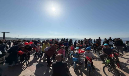 Bandırma’da çocuklar pedal çevirdi