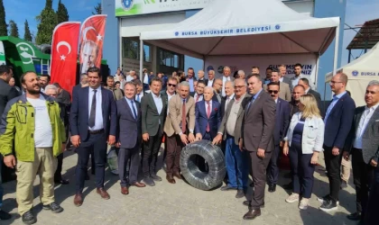 Bursa’da çiftçiye ücretsiz sulama borusu dağıtıldı