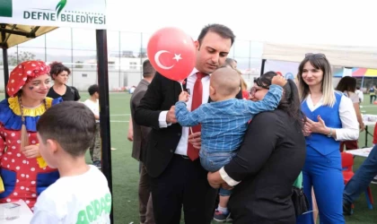 Defne Belediyesi’nin çocuk şenliğinde etkinliğinde çocuklar doyasıya eğlendi