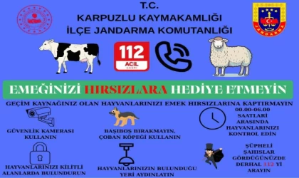 Jandarmadan Kurban Bayramı öncesi hırsızlık uyarısı