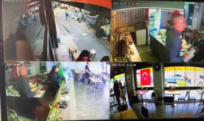 Kafe ve restoranlardaki kaçış anı kameraya yansıdı