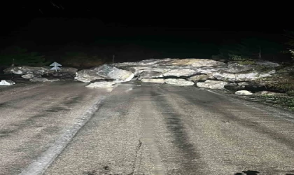 Kastamonu-Cide karayolunda heyelan meydana geldi