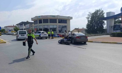 Motosikletliye takla attıran kaza kamerada