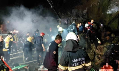 Samsun’da heyelan: Akaryakıt istasyonunda arama-kurtarma çalışması başlatıldı