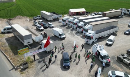 Şanlıurfa’da tır konvoyu Gazze’ye destek için yola çıktı
