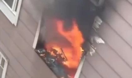 Turgutlu’da korkutan ev yangını, çocuklar yangın merdiveni ile tahliye edildi!