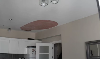 Ütü yapan kadının başına bir anda tavan düştü