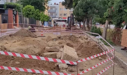 Yol çalışmasından tarih fışkırdı, bölgede çalışmalar durduruldu