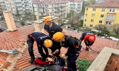 Apartman boşluğuna düşen iki çocuk AFAD ekipleri tarafından kurtarıldı