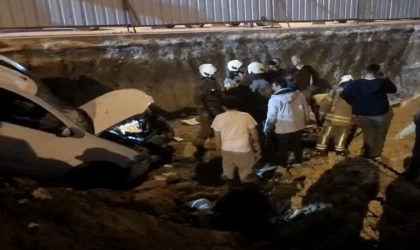 Arnavutköy’de feci kaza, bekçiye çarpıp şantiye alanına uçtu