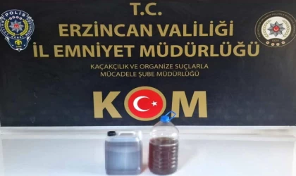 Erzincan’da 8 litre kaçak içki ele geçirildi