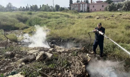 Gazipaşa’daki otluk yangını büyümeden söndürüldü