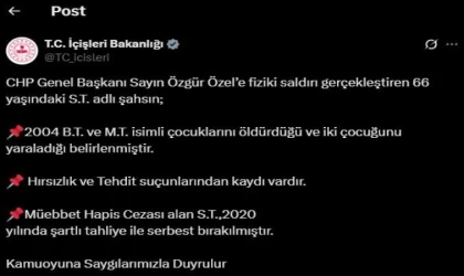 İçişleri Bakanlığı, Özel’e saldıran şahsın 2020’de şartlı tahliye ile serbest kaldığını açıkladı