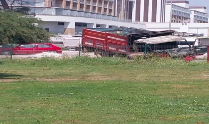 Kamyonette çıkıp çam ağacına sıçrayan yangın söndürüldü