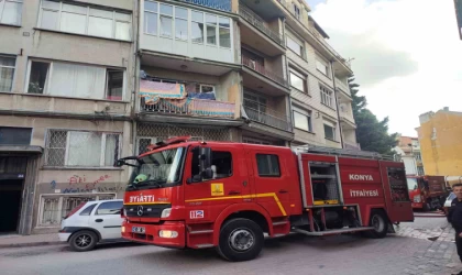 Konya’da boş apartmanda yangın paniği