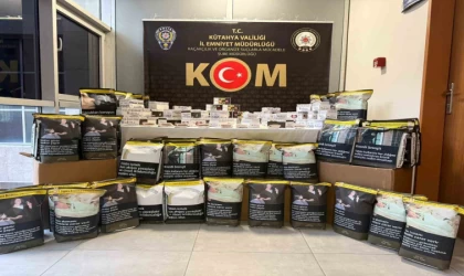 Kütahya’da kaçak tütün ve makaron operasyonu