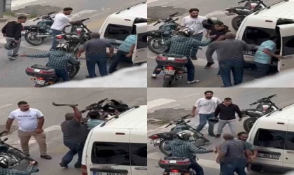 Mersin’de trafikte bıçaklı kavga: O anlar kamerada