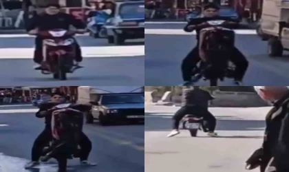 Motosikletin önünü kaldırdı, 41 bin TL ceza yedi