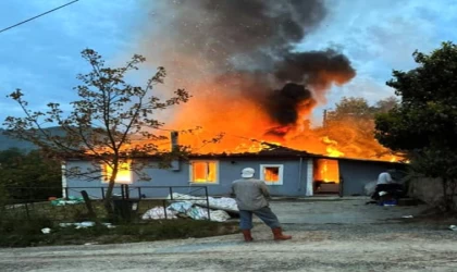 Sakarya’da tek katlı ev alev topuna döndü
