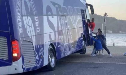 Şampiyon Sarıyer’in otobüsü devrilmekten son anda kurtuldu