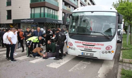 Samsun’da halk otobüsünün çarptığı yaya yaralandı