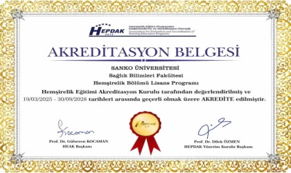 SANKO Üniversitesi hemşirelik programı yeniden akredite edildi