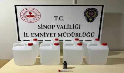 Sinop’ta 40 litre etil alkol ele geçirildi
