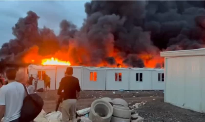 Siverek’te işçilerin kaldığı konteynerlerde yangın çıktı