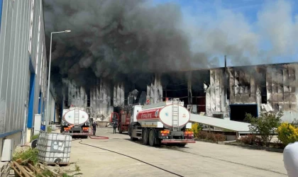 Tekirdağ’da fabrika yangınında patlama sesleri