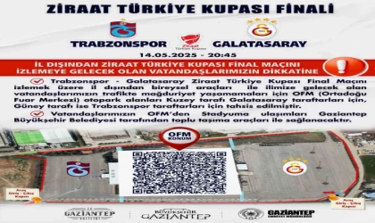 Türkiye Kupası finaline araçlarıyla gelecek taraftarlar için Gaziantep’teki otopark alanları belirlendi