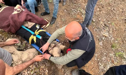 Uçurumdan düşen vatandaşı itfaiye ekipleri kurtardı