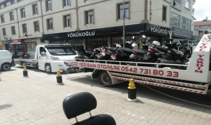 Yalvaç’ta tescil plakası bulunmayan 55 motosiklet trafikten men edildi